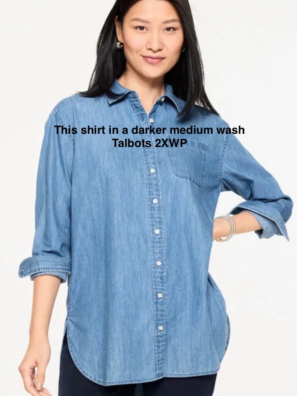 Talbots relaxed denim shirt 2XWP Women Petite VGUC